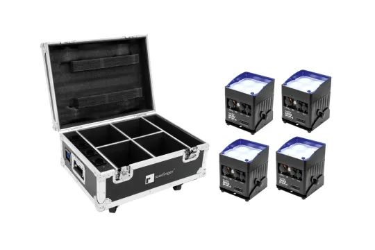 Eurolite Set 4x AKKU IP UP-4 QCL Spot QuickDMX + Case