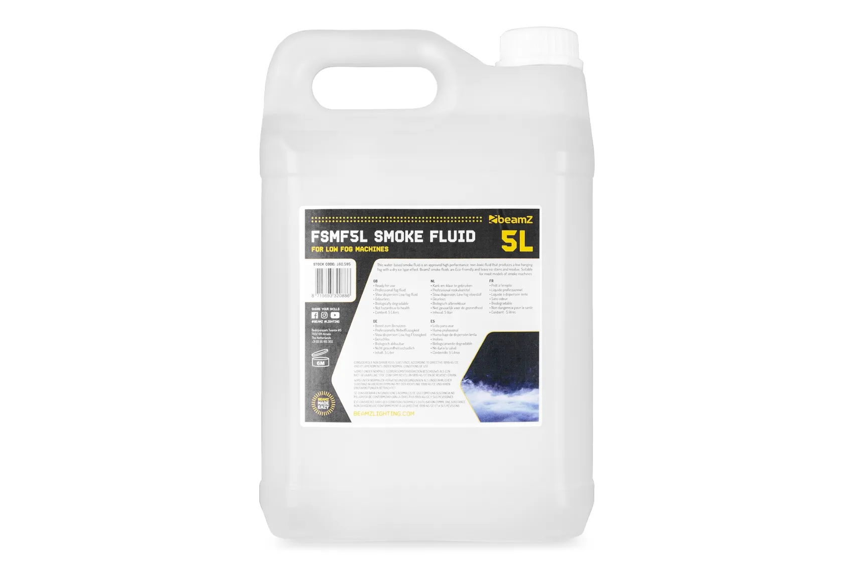BeamZ Nebelfluid 5l Low Fog FSMF5L