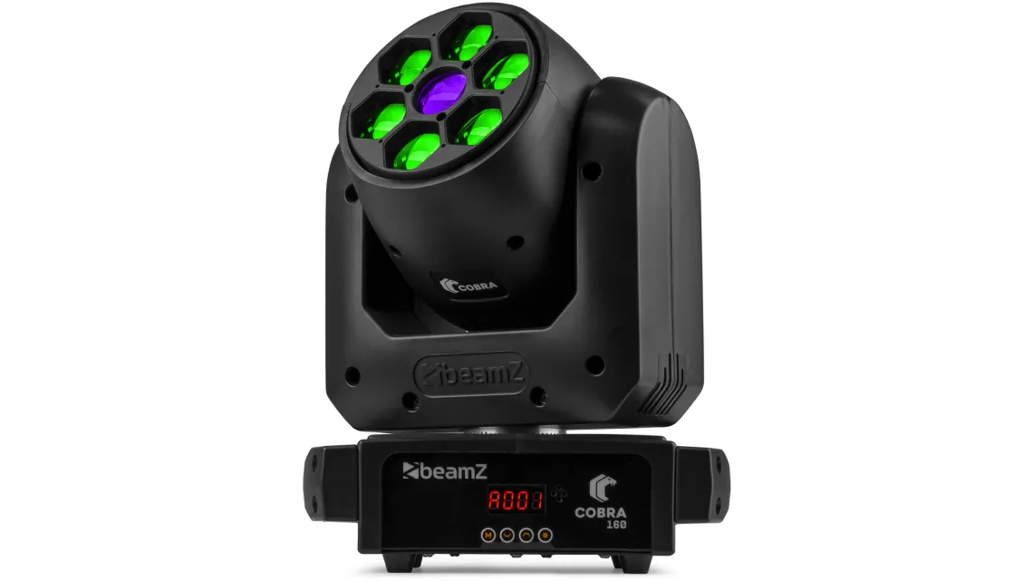 beamZ COBRA 160 Spot 100W Moving Head mit  6x 10W B-EYE