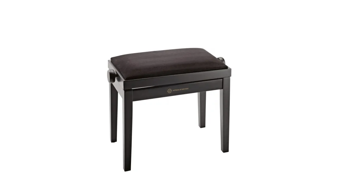 K&M 13900 Klavierbank - Bank schwarz matt, Sitz Samt sc