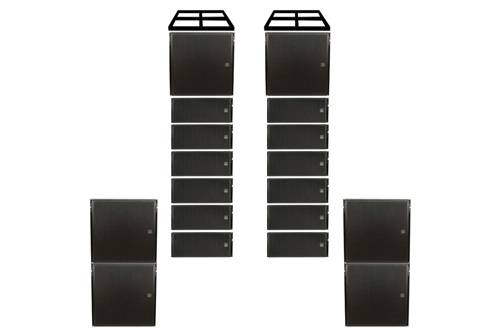 Ihos DILOS System 3 L/R Aktiv Line Array Bundle Set mit 12 Tops und 6 Subs