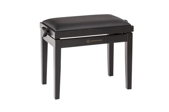 K&M 13910 Klavierbank - Bank schwarz matt, Sitz Kunstle