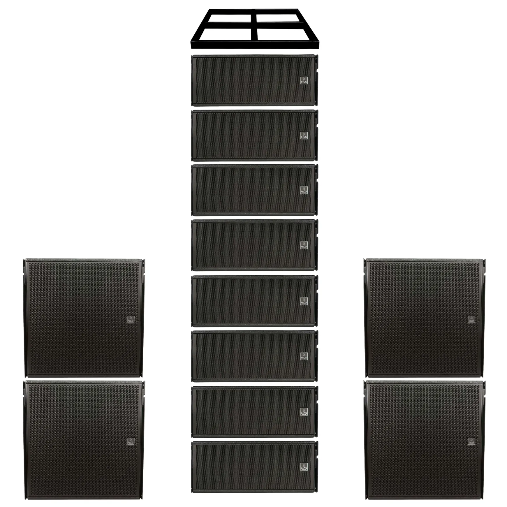 Ihos DILOS System 4 Aktiv Line Array Bundle Set mit 8 Tops und 4 Subs