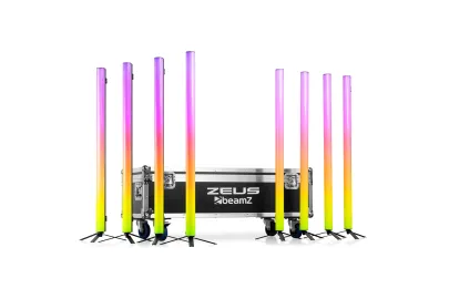 beamZ Zeus Battery Tube Set RGBW 8er Set im Flightcase