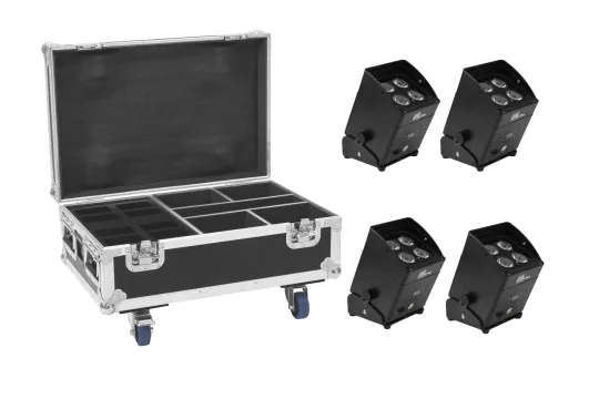 Eurolite Set 4x AKKU IP UP-4 Plus HCL Spot WDMX + Case