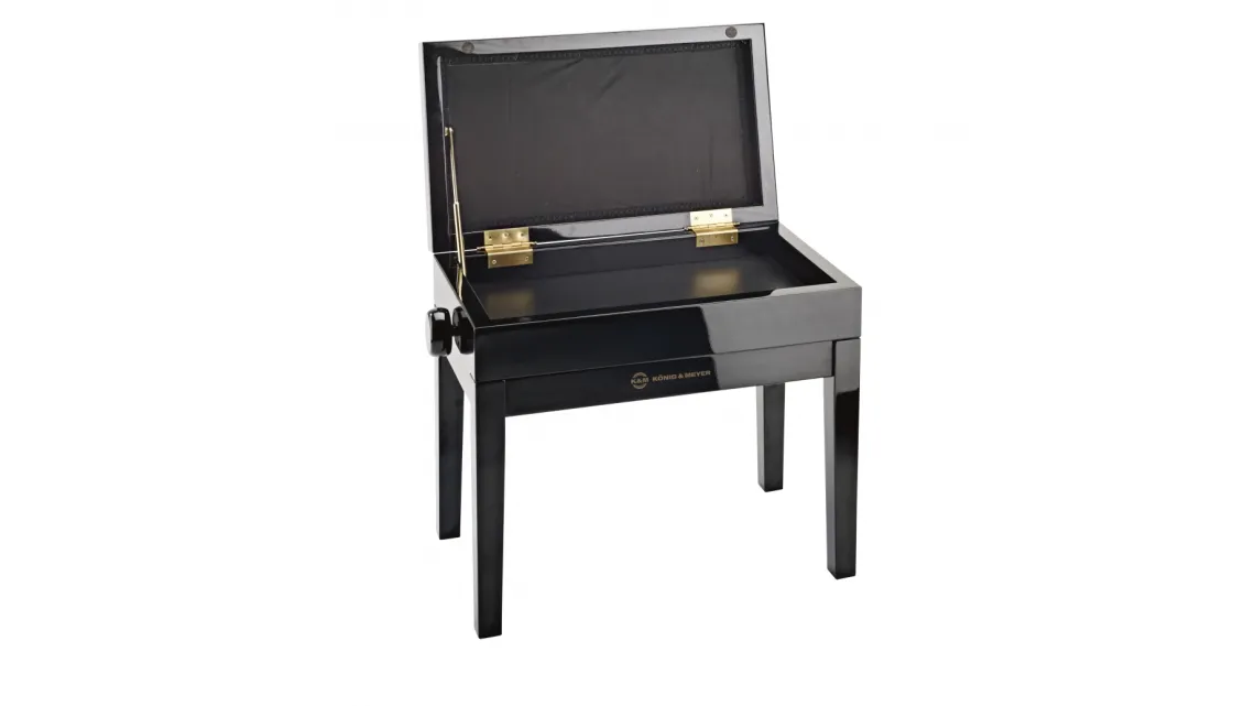 K&M 13950 Klavierbank mit Notenfach - Bank schwarz poli