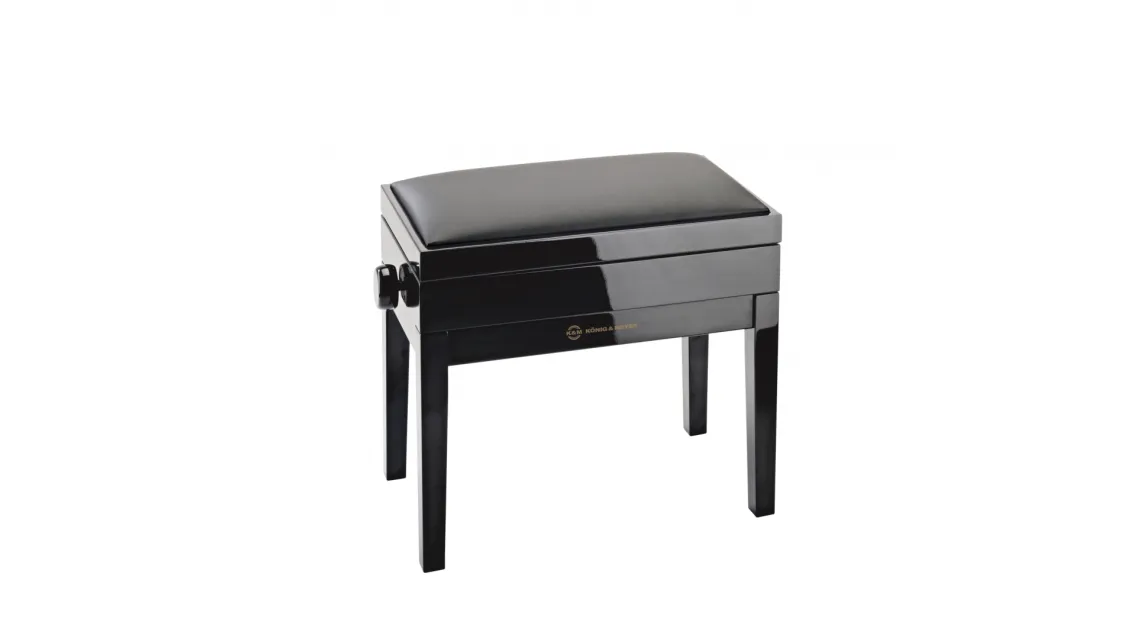 K&M 13951 Klavierbank mit Notenfach - Bank schwarz poli