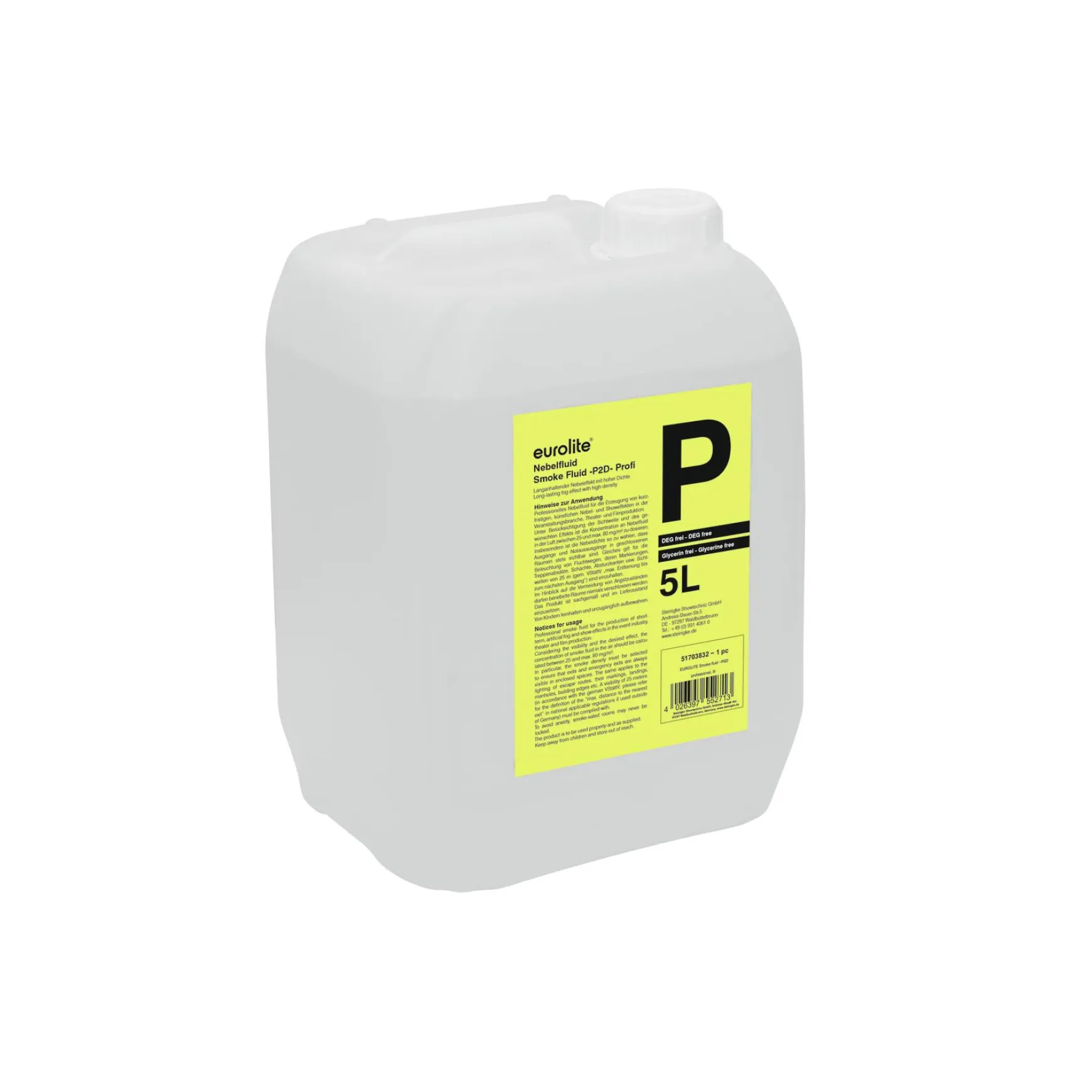 Eurolite Smoke Fluid -P2D- Profi Nebelfluid 5l