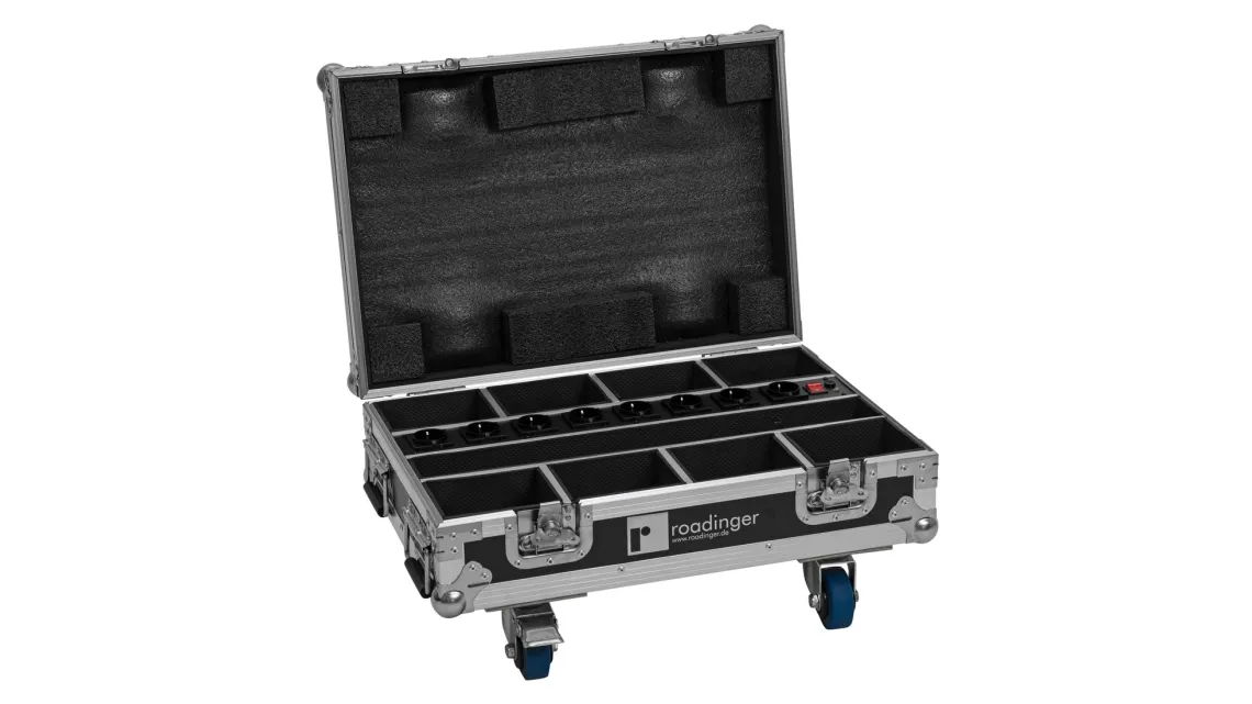 Roadinger Flightcase 8x AKKU Mini IPUP-4 QCL Spot MK2n