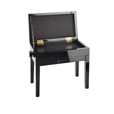 K&M 13951 Klavierbank mit Notenfach - Bank schwarz poli