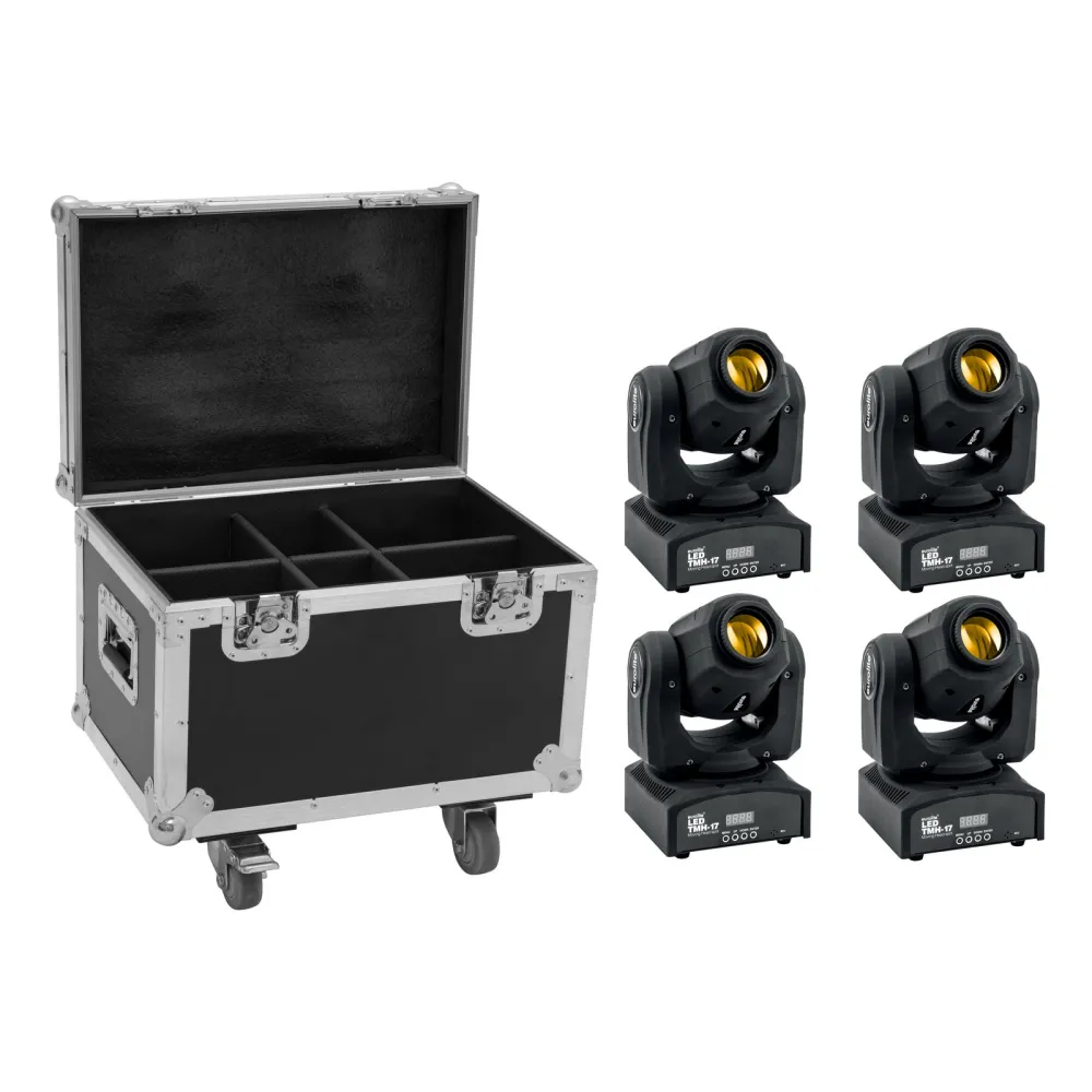 Eurolite Set 4x LED TMH-17 Spot + Case mit Rollen