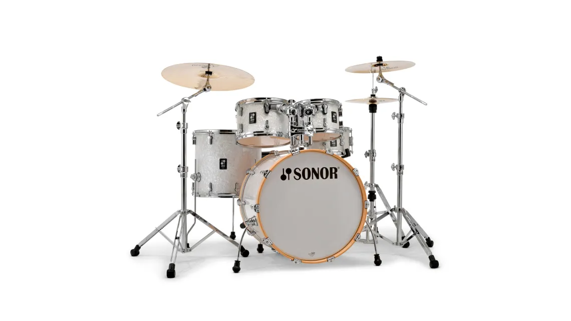 Sonor AQ2 Stage Set White Pearl Bundle inkl. Hardware-Set und Hocker