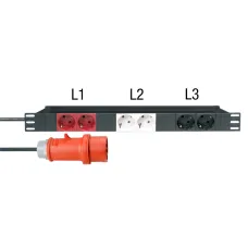 Adam Hall Stromverteiler 19'' 1 HE mit 3 getrennten Str