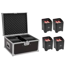 Eurolite Set 4x AKKU UP-4 Entry QCL Spot + Case
