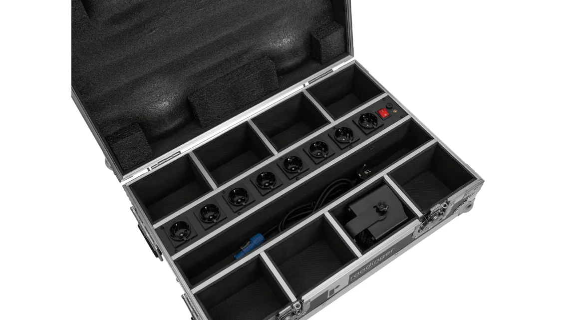 Roadinger Flightcase 8x AKKU Mini IPUP-4 QCL Spot MK2n