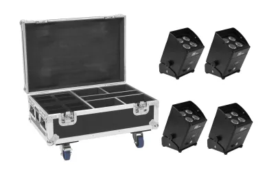 Eurolite Set 4x AKKU IP UP-4 Plus HCL Spot WDMX + Case