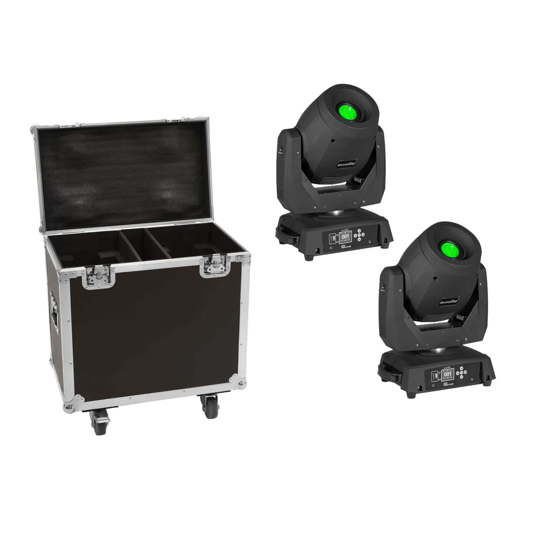 Eurolite 2x TMH-S180 Spot Moving Head Bundle Set mit Case