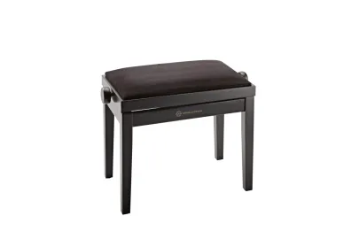 K&M 13900 Klavierbank - Bank schwarz matt, Sitz Samt sc