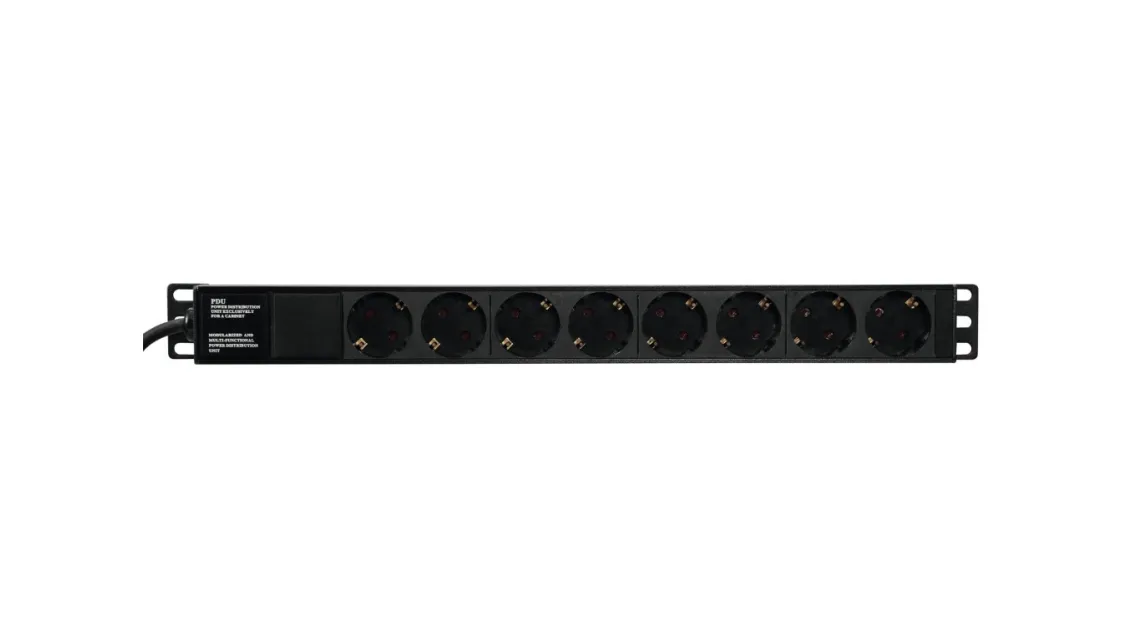 Eurolite Steckdosenleiste R19-8 1HE sw 2,7m
