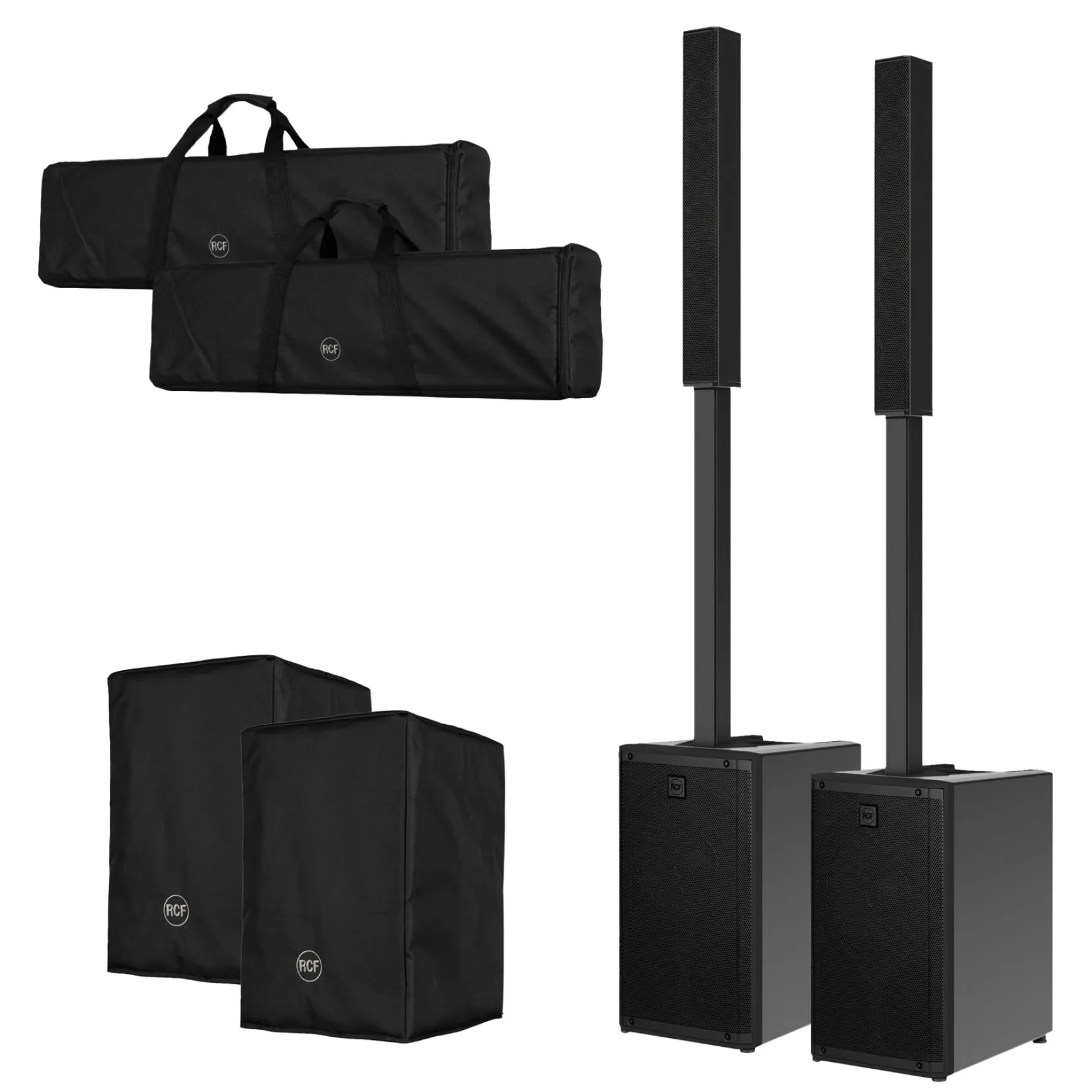 RCF EVOX J9 Stereo Bundle Set schwarz mit Taschen