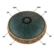 Meinl Sonic Energy Medium Octave Steel Tongue Drum 10" Dark Green