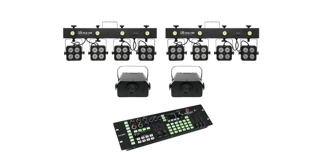 Eurolite Set 2x LED KLS-180 + 2x LED WF-40 + DMX LED Color Chief Controller