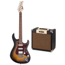 Cort G110 Open Pore Sunburst mit E-Gitarren Combo