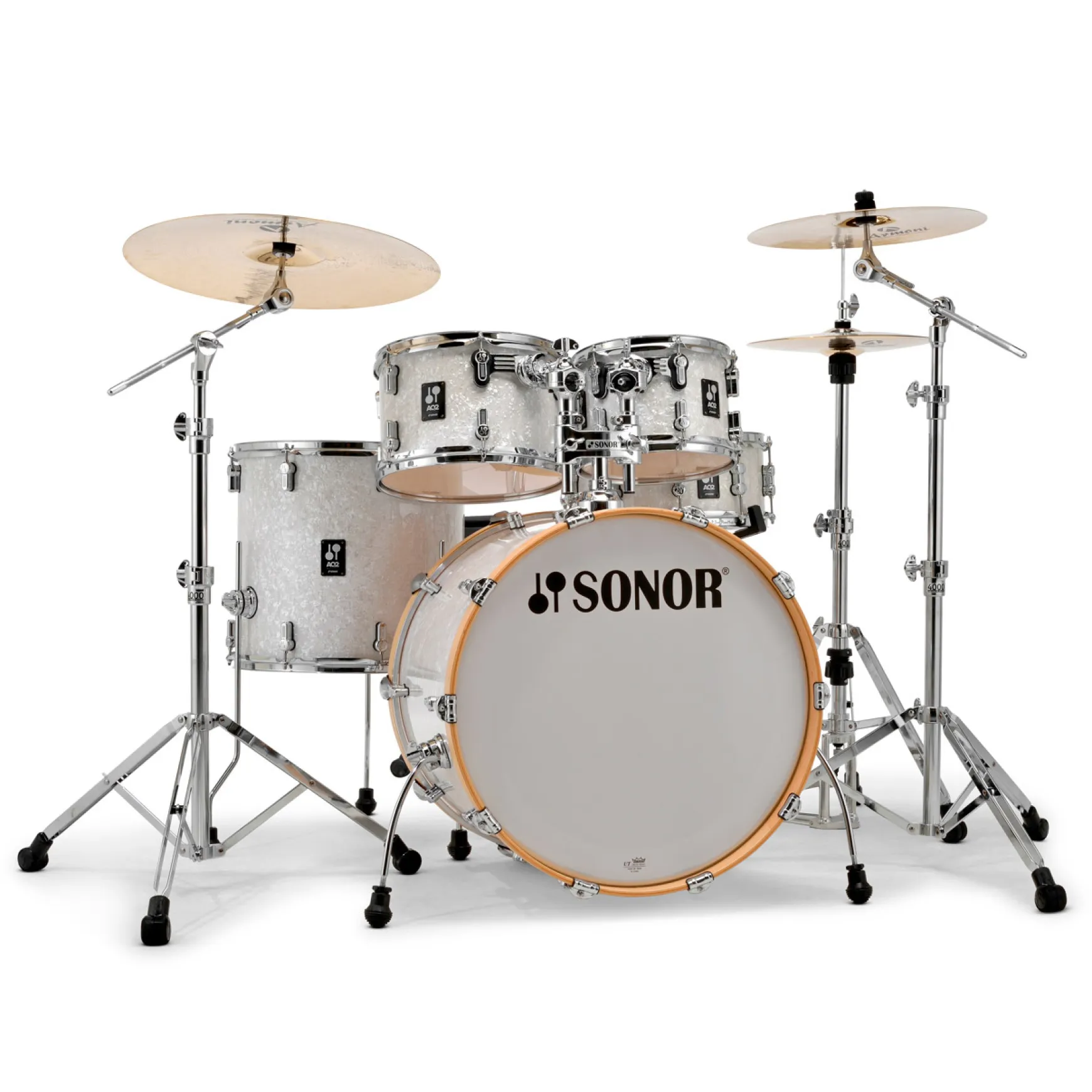Sonor AQ2 Stage Set White Pearl Bundle inkl. Hardware-Set und Hocker