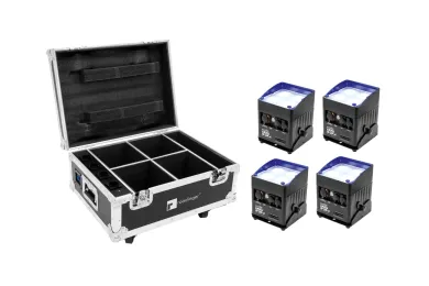 Eurolite Set 4x AKKU IP UP-4 QCL Spot QuickDMX + Case