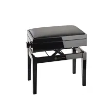 K&M 13951 Klavierbank mit Notenfach - Bank schwarz poli