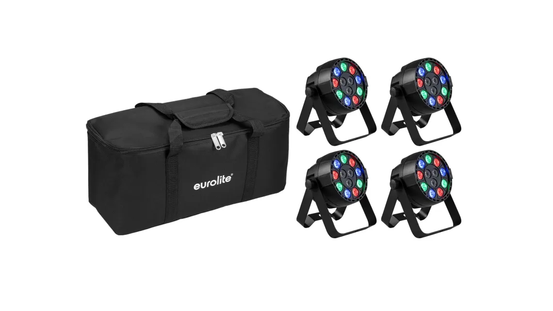 Eurolite Set 4x AKKU Mini PARty RGBW Spot MK2 + Tasche