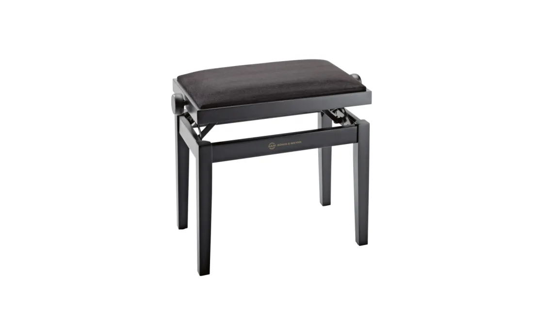 K&M 13900 Klavierbank - Bank schwarz matt, Sitz Samt sc