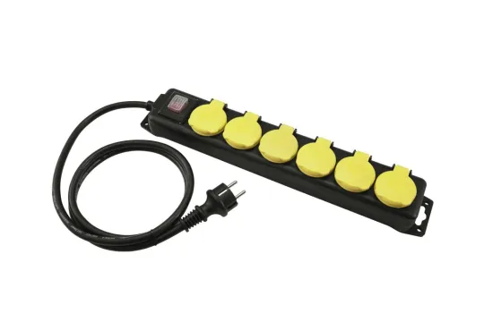 Eurolite Steckdosenleiste 6-fach IP44 sw 1,5m