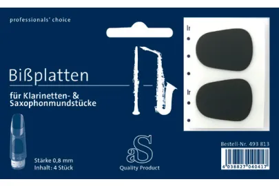 AS Bißplatte schwarz 0,8 mm 4-er Set