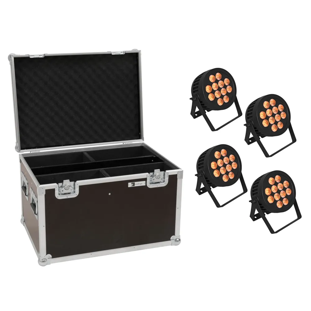 Eurolite Set 4x LED IP PAR 12x9W SCL Spot + Case