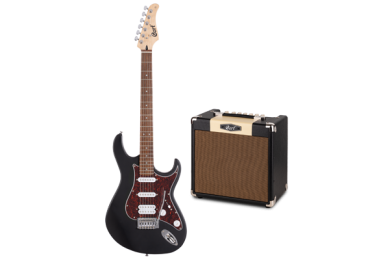 Cort G110 Open Pore Black mit E-Gitarren Combo