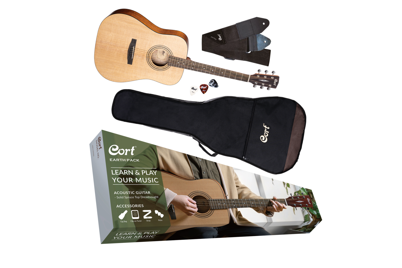 CORT Earth Pack Westerngit. OP inkl. Gigbag u. Zubehör
