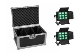 Eurolite Set 2x LED CLS-9 QCL RGB/WW 9x7W + Case