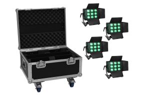 Eurolite Set 4x LED CLS-9 QCL RGB/WW 9x7W + Case