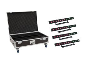 Eurolite Set 4x LED PIX-12 HCL Leiste + Case mit Rollen 
