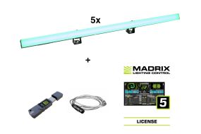 Eurolite Set 5x LED PR-100/32 Pixel DMX Rail + Madrix Software 