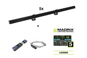 Eurolite Set 5x LED PR-100/32 Pixel DMX Rail sw + Madrix Software 