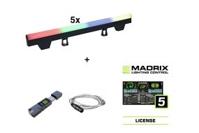 Eurolite Set 5x LED PT-100/32 Pixel DMX Tube + Madrix Software 