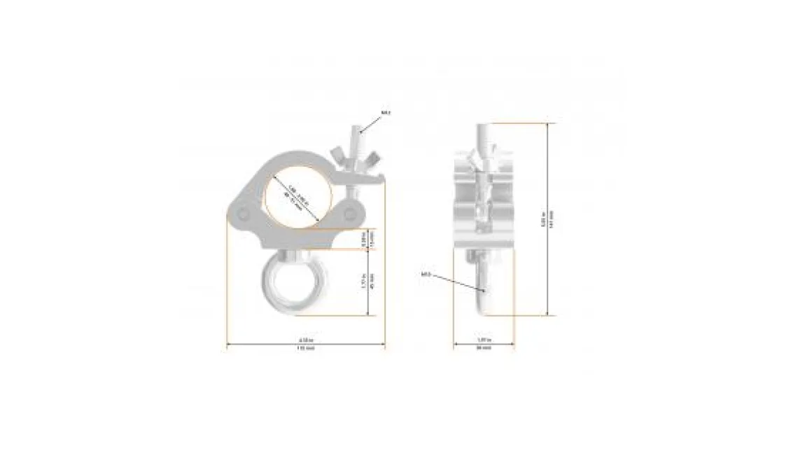 Global Truss 5033-B Half Coupler with Ring Schwarz/Black