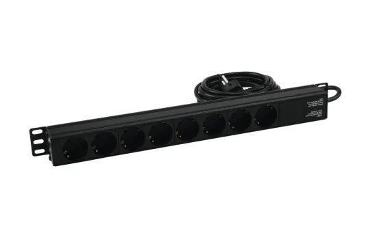 Eurolite Steckdosenleiste R19-8 1HE sw 2,7m