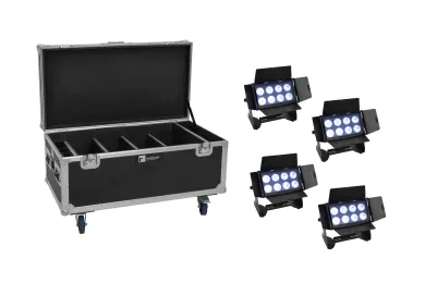 Eurolite Set 4x Akku Multiflood IP 8x10 RGBW Wash CRMX