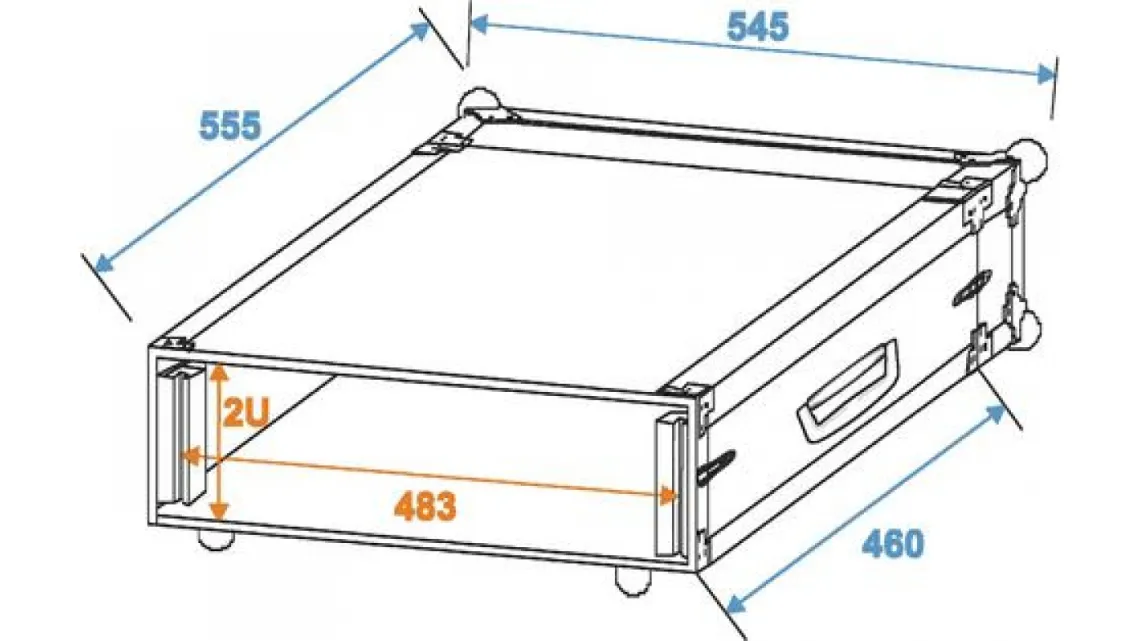 Roadinger Verstärkerrack 2HE, 47cm tief