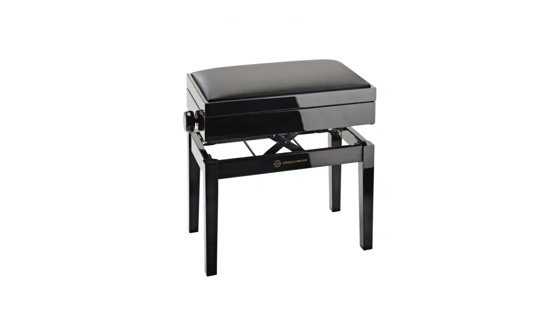 K&M 13951 Klavierbank mit Notenfach - Bank schwarz poli