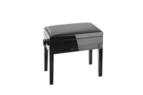 K&M 13951 Klavierbank mit Notenfach - Bank schwarz poli
